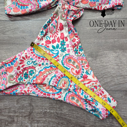 Adisputent High Cut Floral Bikini Swimsuit Size M