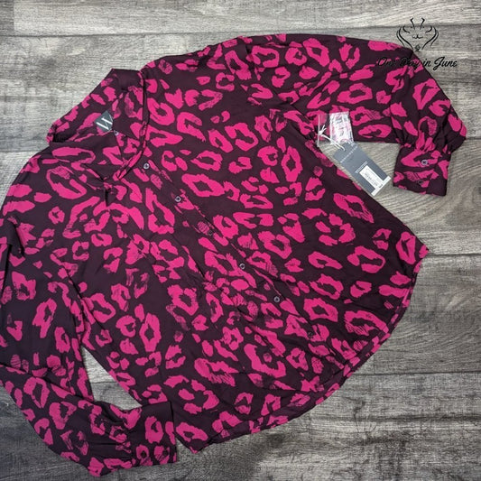 Worthington Long Sleeve Burron Down Blouse Size M