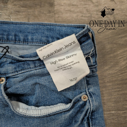 Calvin Klein High Rise Skinny Jeans Size 16