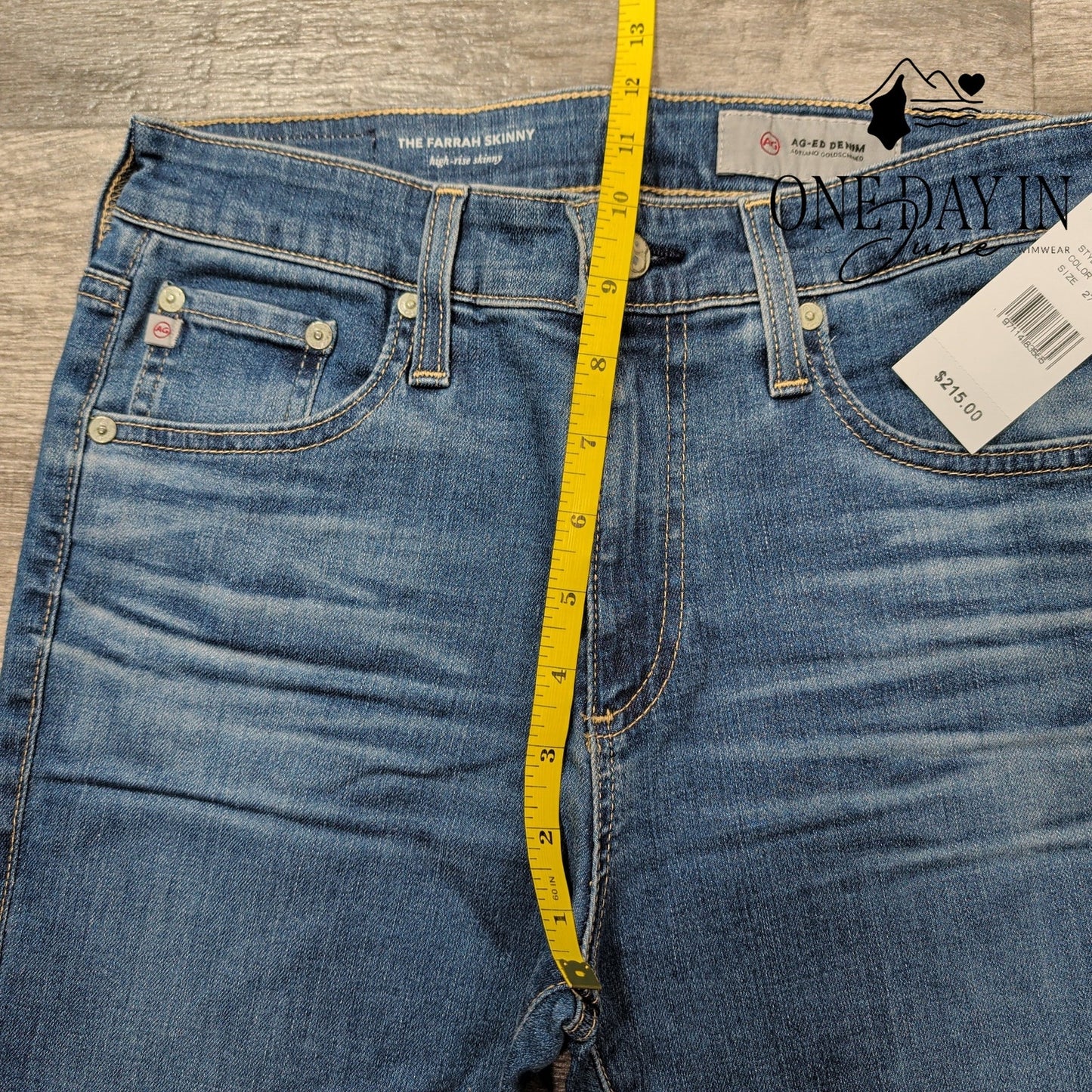 AG Adriano Goldschmied Farrah Skinny Jeans High Rise Blue Denim NWT Size 4 (27)