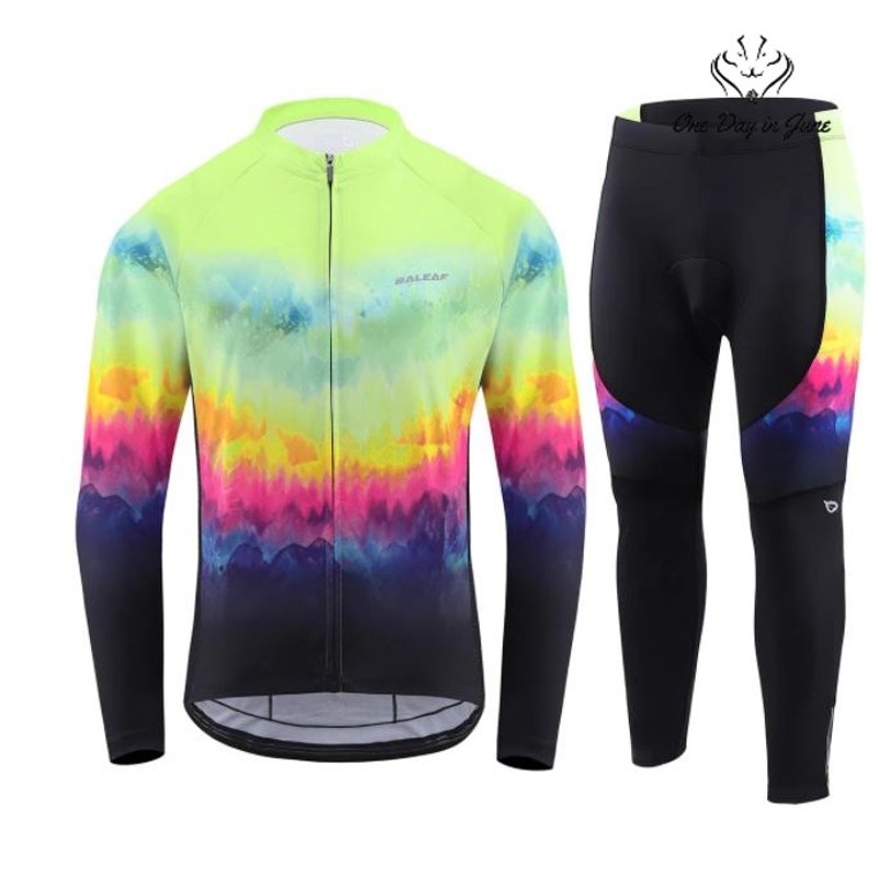 BaLeaf Chamois Padded Long Sleeve Cycling Set Size XXL