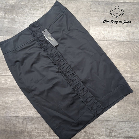 Talbots Pencil Skirt Black Ruched Front Detail NWT Size 2