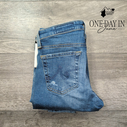 AG Adriano Goldschmied The Stilt Crop Jeans Blue Cigarette NWT $215 Size 4 (27)
