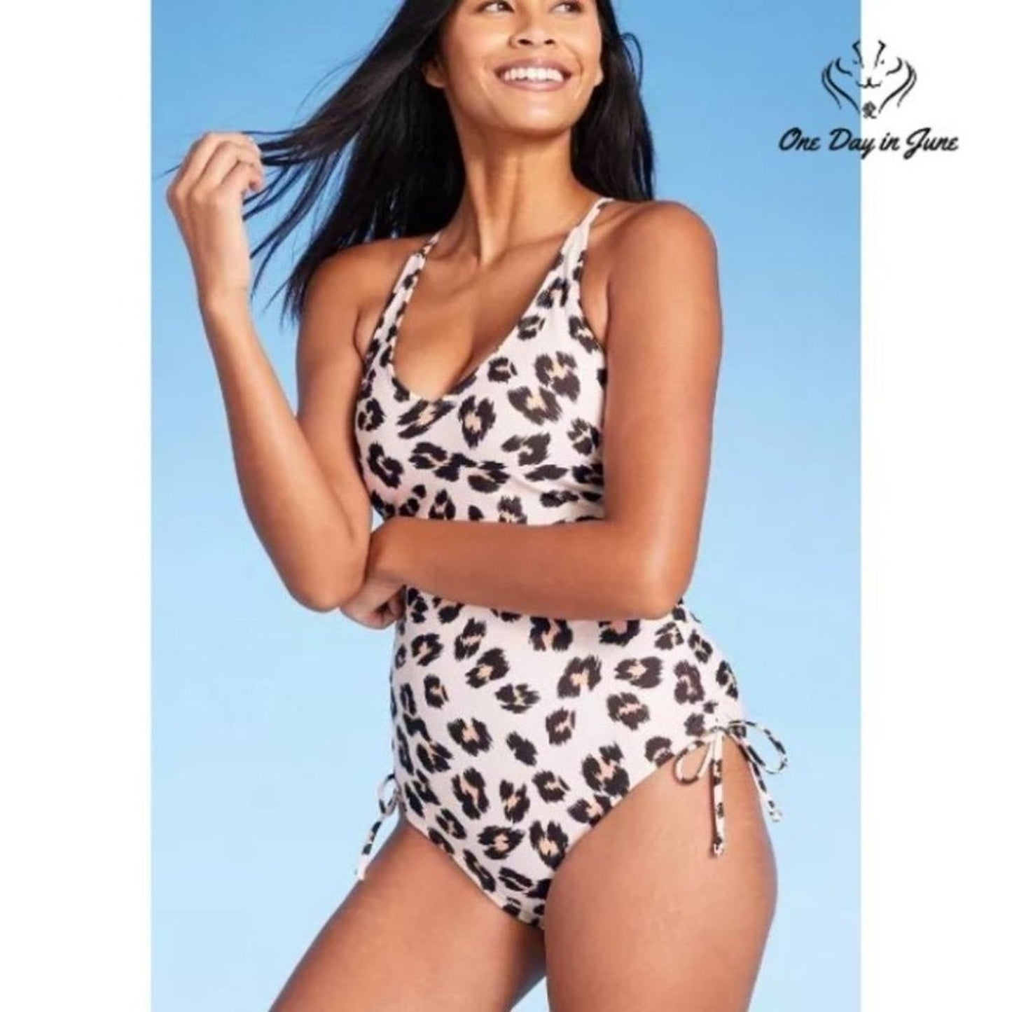 Charmleaks Ring Back Leopard One Piece Size M
