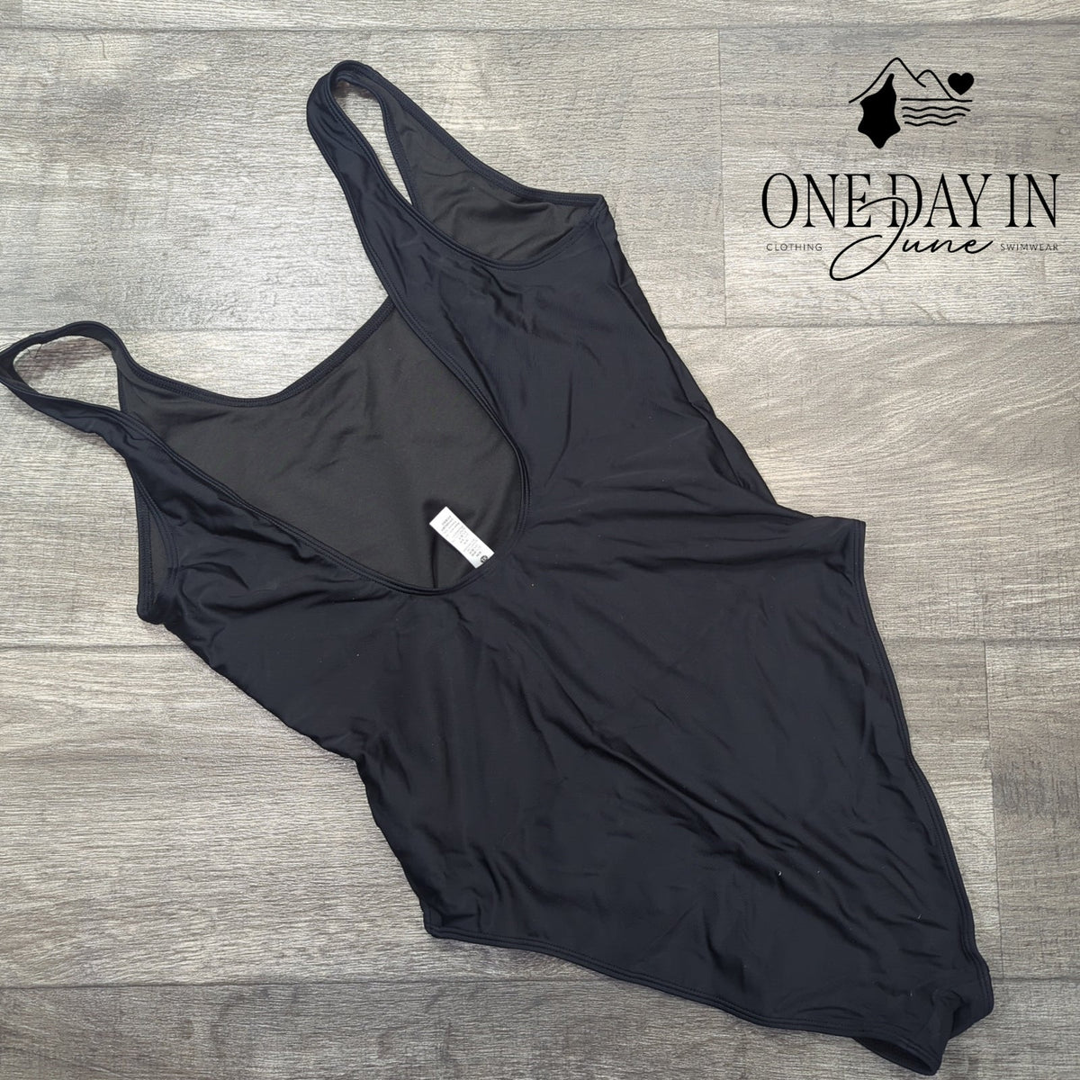 Aleumdr One Piece Swimsuit Black Scoop Neck Low Back Solid Size XL