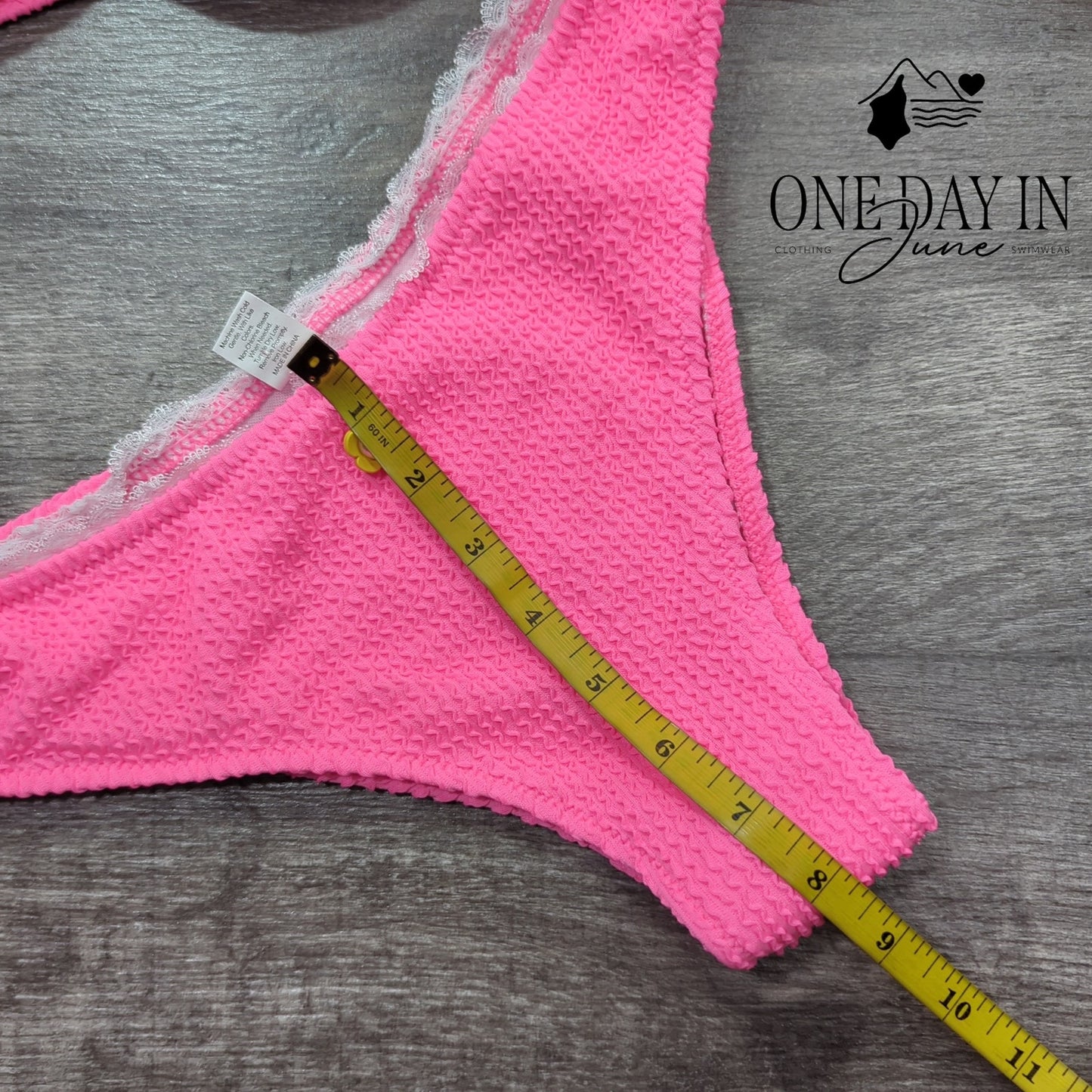 Aleumdr Smocked Underwire Bikini Swimsuit Size L