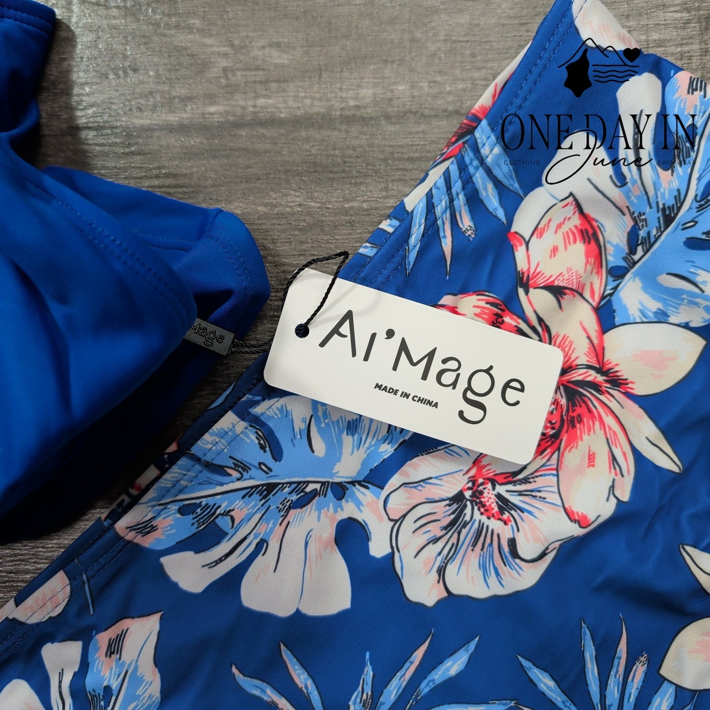 Aimage Twist Front Tankini Swimsuit Size M