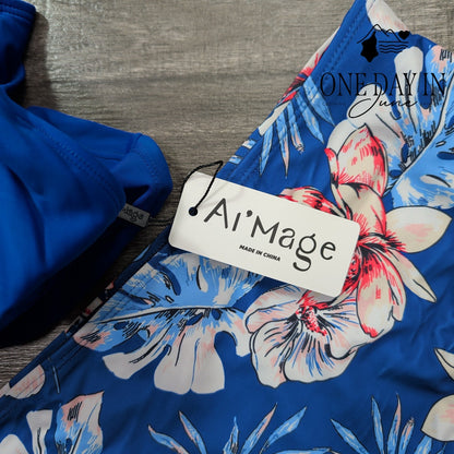 Aimage Twist Front Tankini Swimsuit Size M