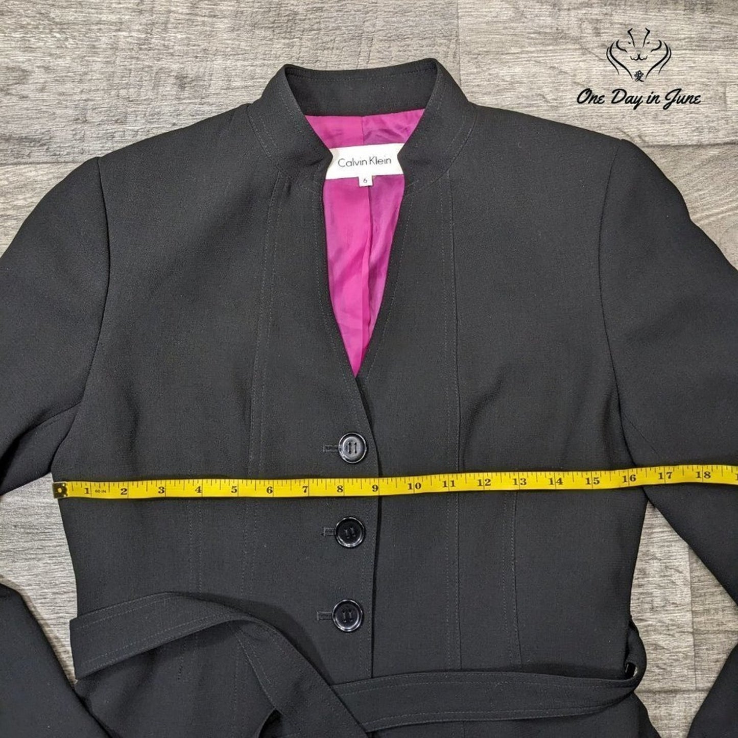 Calvin Klein 4 Button Belted Blazer Size 6