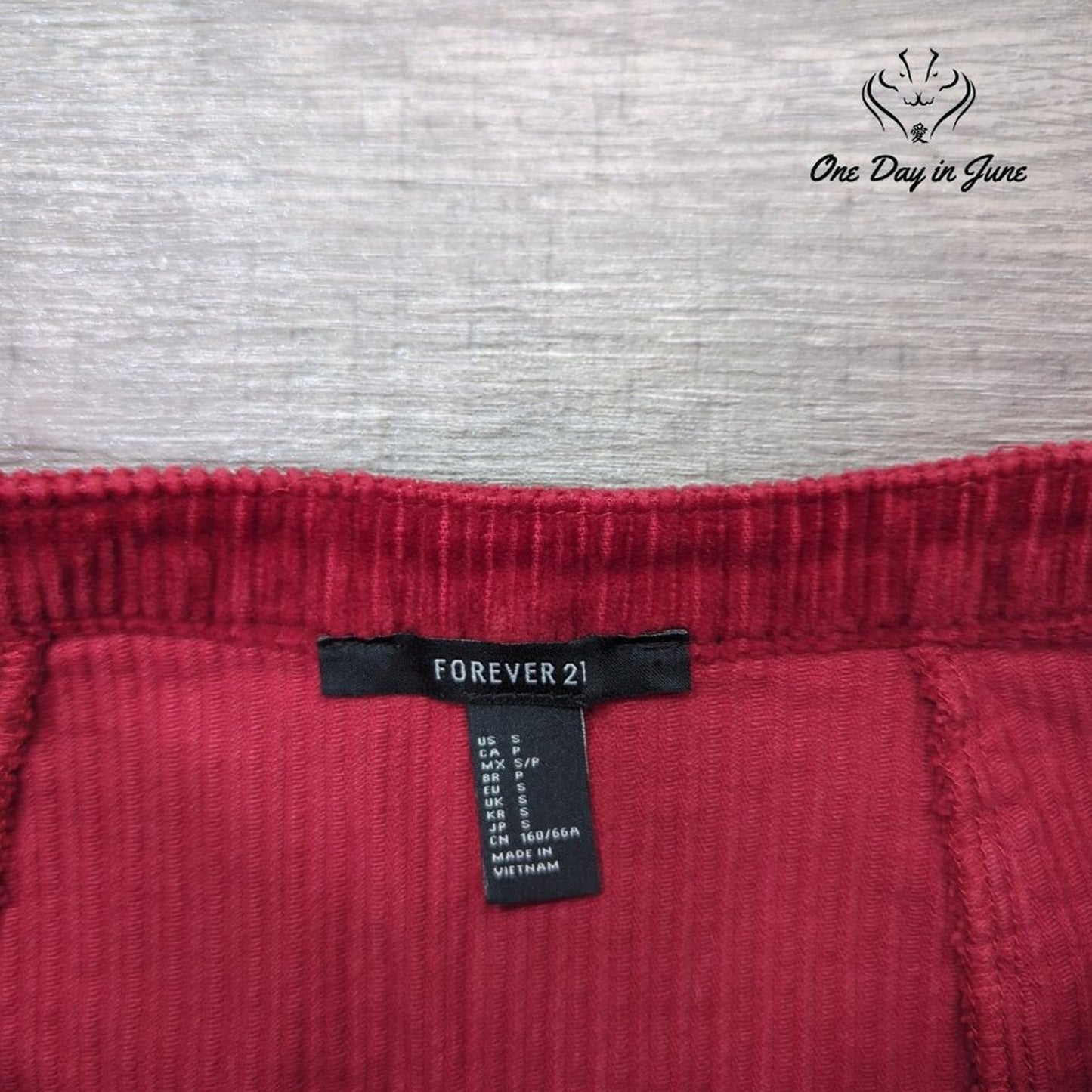 Forever 21 Button Front Corduroy Mini Skirt Size S