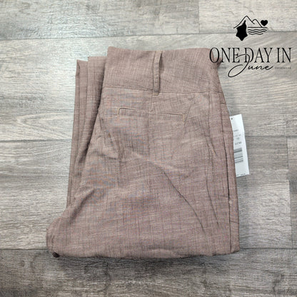 harve' benard Straight Leg Dress Pants Brown Taupe Career Trousers NWT Size 12