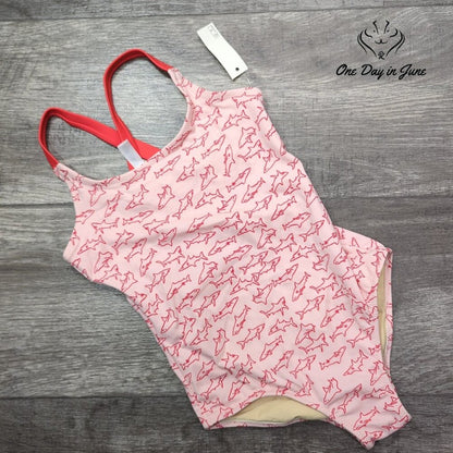 Amazon Essentials Pink Shark One Piece Swimsuit Size XS