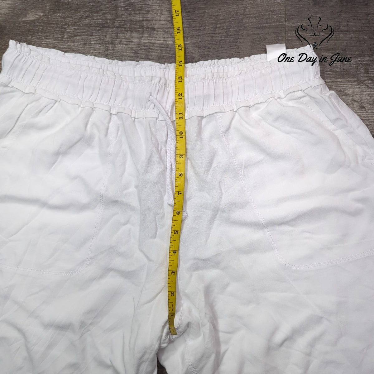 Splendid Womens White Drawstring Pull On Straight Leg Pants Pockets Size XL