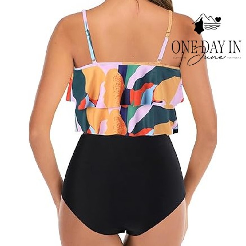 Adisputent High Waist Flounce Bikini Swimsuit Size L