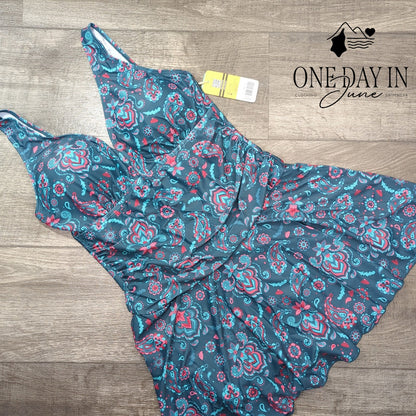 Shekini Boyshort Swimdress One Piece Swimsuit Size L