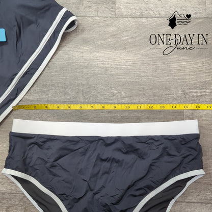 Yonique Bandeau High Waist Bikini Swimsuit Size XL