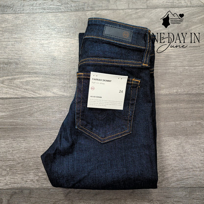 AG Adriano Goldschmied Farrah Skinny Jeans Dark Wash High Rise Denim NWT Size 00