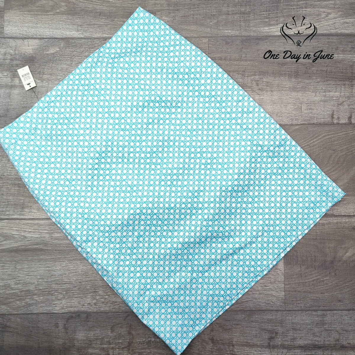Talbots Pencil Skirt Turquoise Blue White Geometric Print NWT Size 12