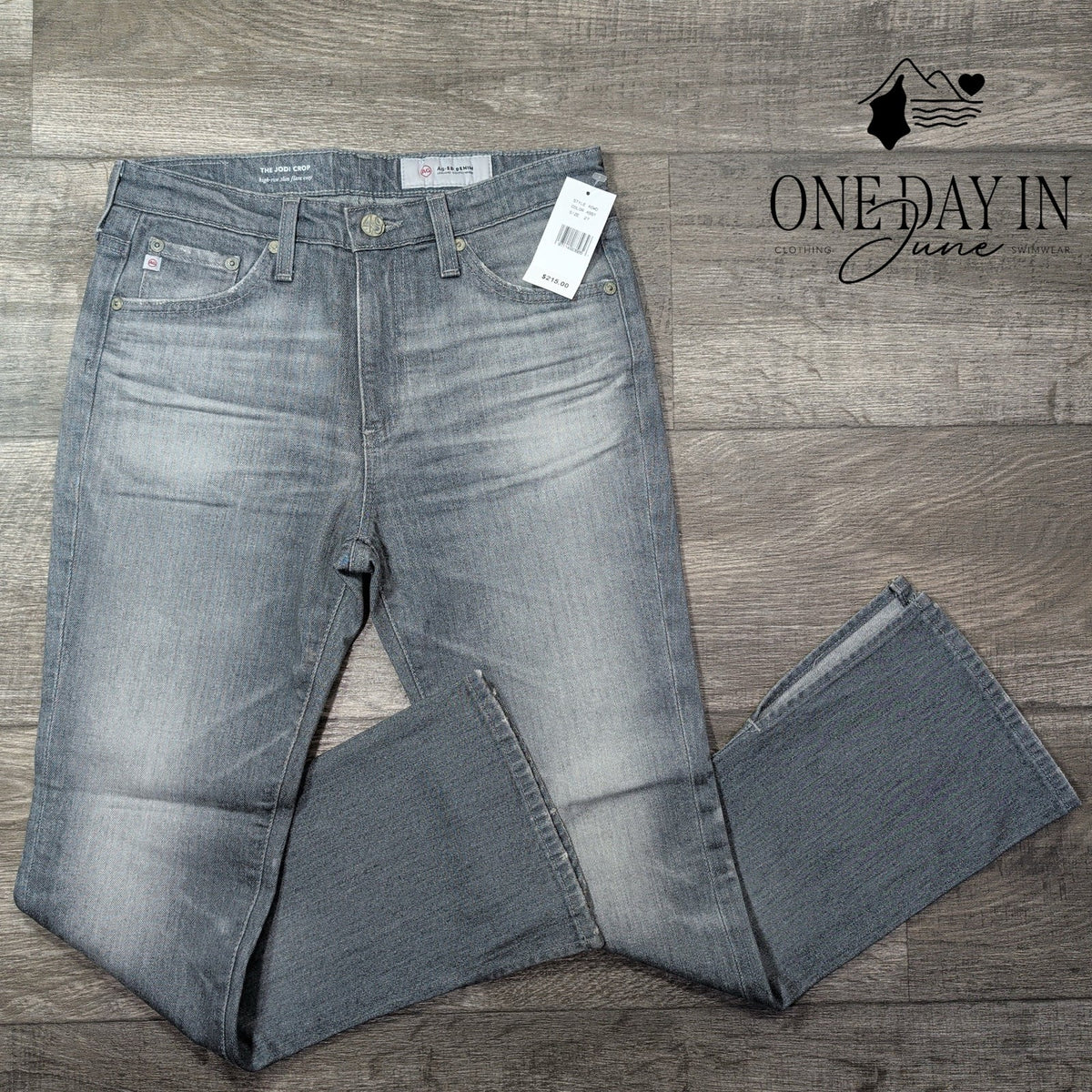 AG Adriano Goldschmied Jodi Crop High Rise Slim Flare Jeans Gray NWT Size 4 (27)