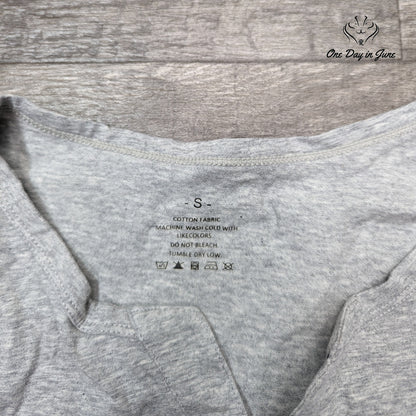 Amzbrly 2 Button Long Sleeve Tee Shirt Size S