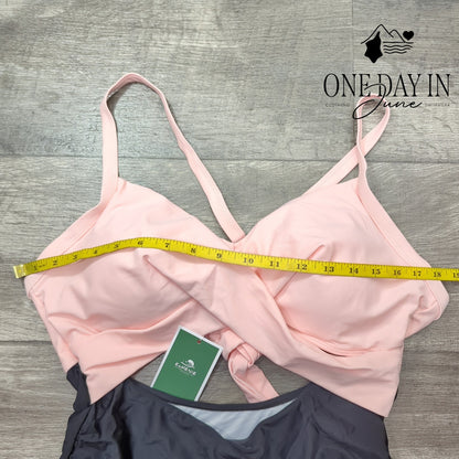 Eomenie Cross Front Cut Out One Piece Swimsuit Size XL