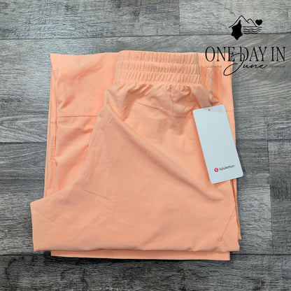 Lululemon Swift Wide Leg Mid Rise Pants Peach Bellini NWT LW5FFBS Size 6