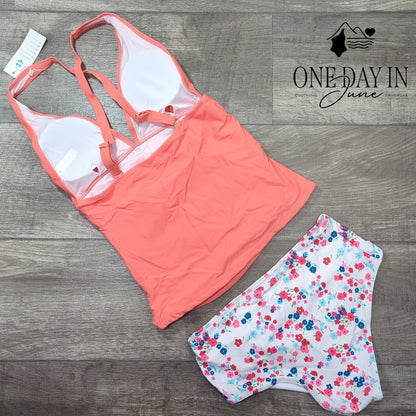 Beachsissi Floral Tankini Swimsuit Size S
