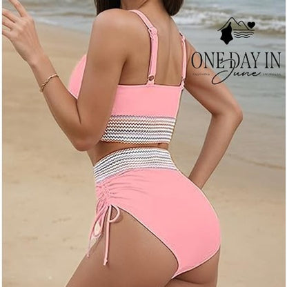 Blooming Jelly High Waist Bikini Swimsuit Size L