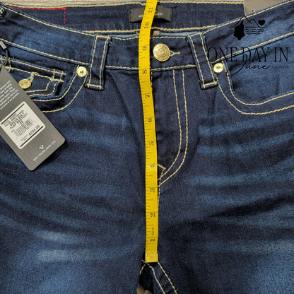 True Religion Becca Big T Flap Bootcut Jeans Dark Oak Wash NWT Size 8 (29)