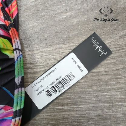 Nicole Miller Bandeau One Piece Swimsuit Size M
