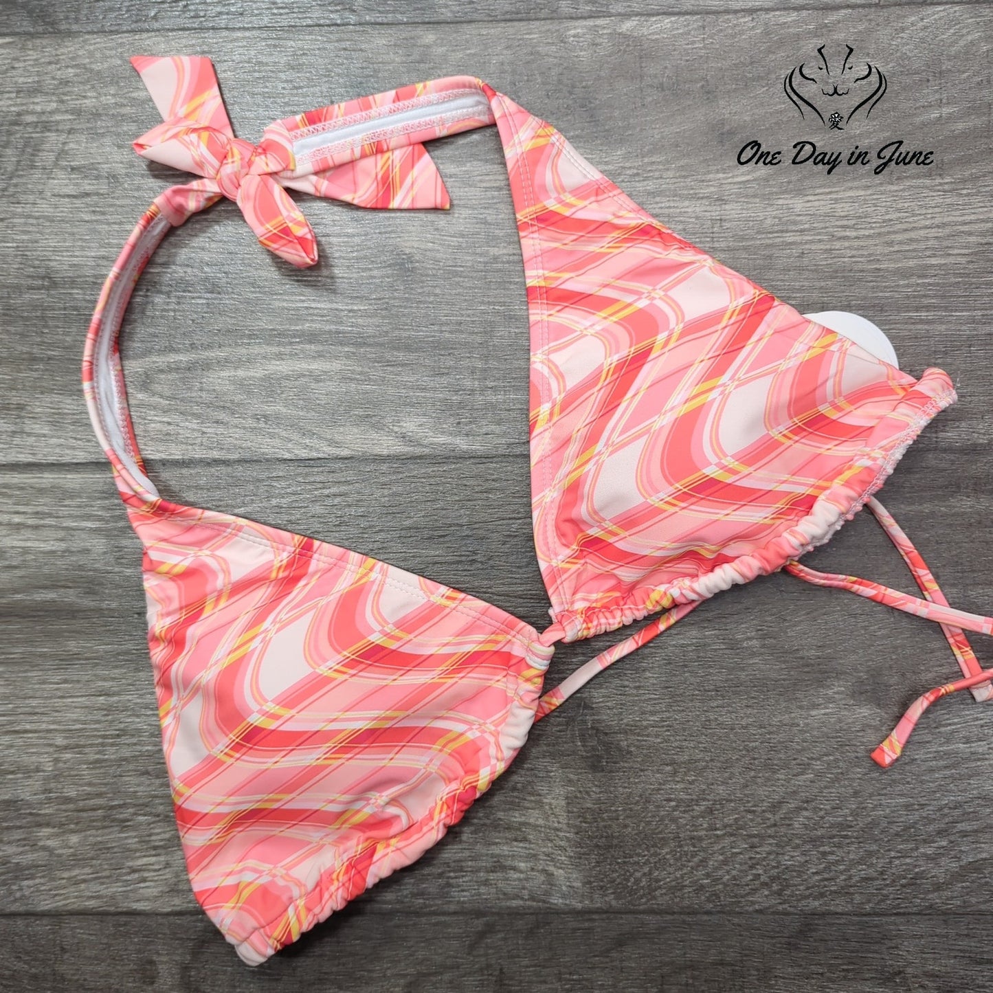 Decree Halter Triangle Bikini Top Size XL