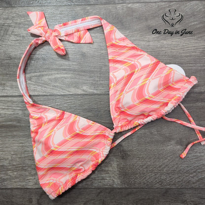 Decree Halter Triangle Bikini Top Size XL