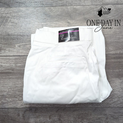 Kim Rogers Comfort Waist Capri Pants White Stretch Easy Fit NWT Size 12