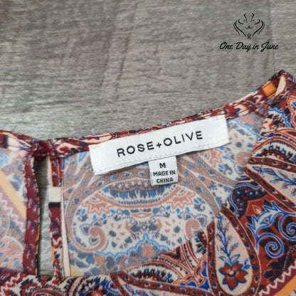 Rose + Olive Tank Top Size M