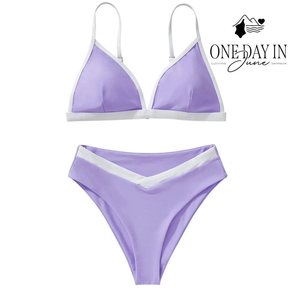 Aleumdr High Cut Triangle Bikini Swimsuit Size S