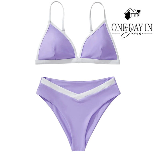 Aleumdr High Cut Triangle Bikini Swimsuit Size S