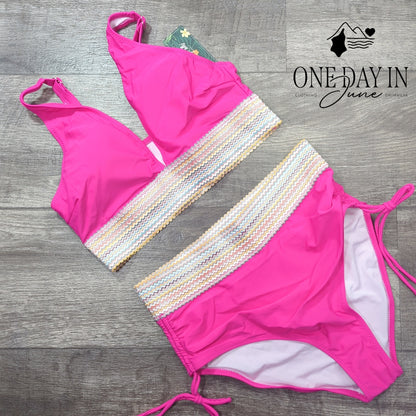 Blooming Jelly High Waist Bikini Swimsuit Size M