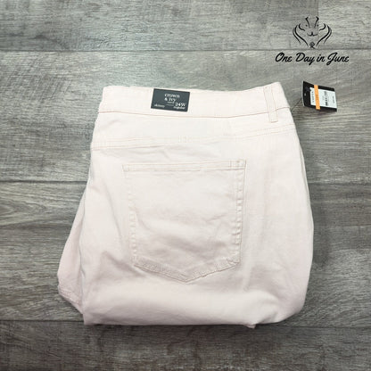 Crown & Ivy Curvy Skinny Crop Jeans Buff Pink Plus NWT Size 24W