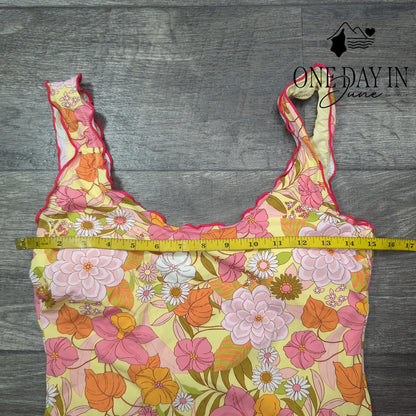 Cupshe Floral Ruffle Edge One Piece Swimsuit Size M