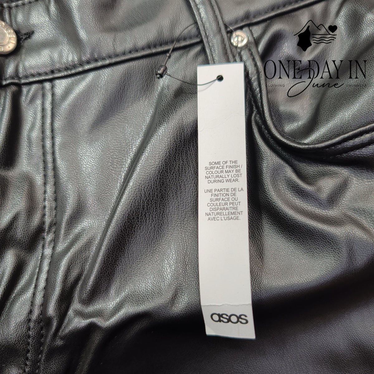 ASOS DESIGN Men's Faux Leather Straight Leg Pants Black NWT Size 38X30