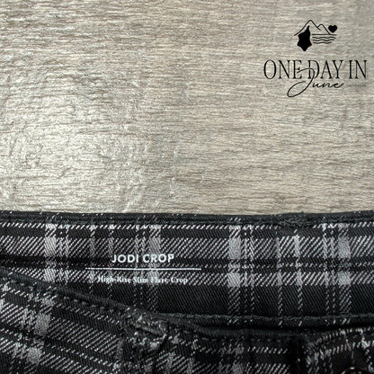 AG Adriano Goldschmied Jodi Crop Jeans Black Gray Plaid NWT Size 2 (26)