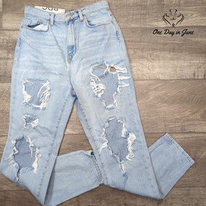 BDG Urban Outfitters Distressed Ripped Jeans Light Wash NWT Size 26 (2)