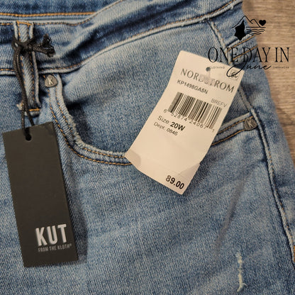 Kut from the Kloth Rachel Fab Ab Mom Jeans High Rise Distressed NWT Size 20W