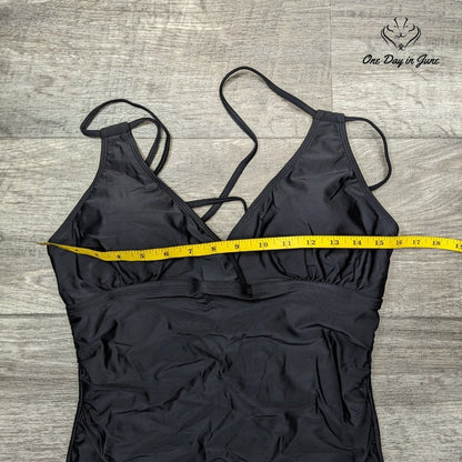 Seamaid V Neck Cross Back One Piece Swimsuit Size M