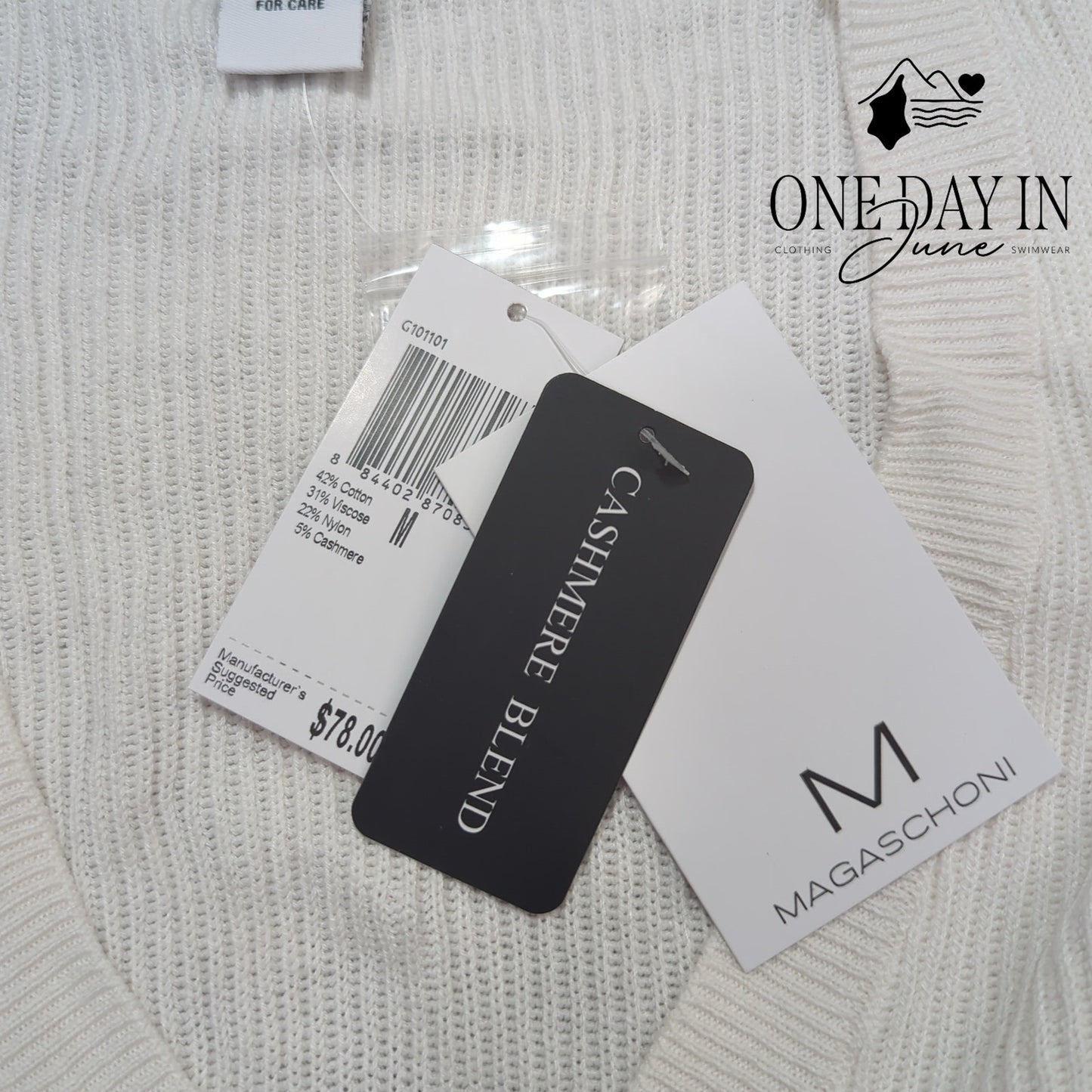 Magaschoni Cashmere Blend Cardigan Sweater Size M