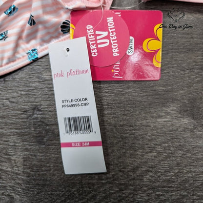 Pink Platinum One Shoulder Bikini Swimsuit Size 24M
