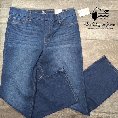 Kim Rogers Pull On Tummy Control Straight Leg Jeans Size 16