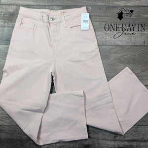 AG Adriano Goldschmied The Etta High Rise Wide Crop Jeans Pink NWT $215 Size 4