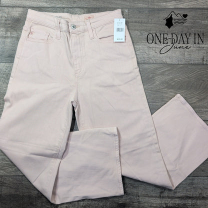 AG Adriano Goldschmied The Etta High Rise Wide Crop Jeans Pink NWT $215 Size 4