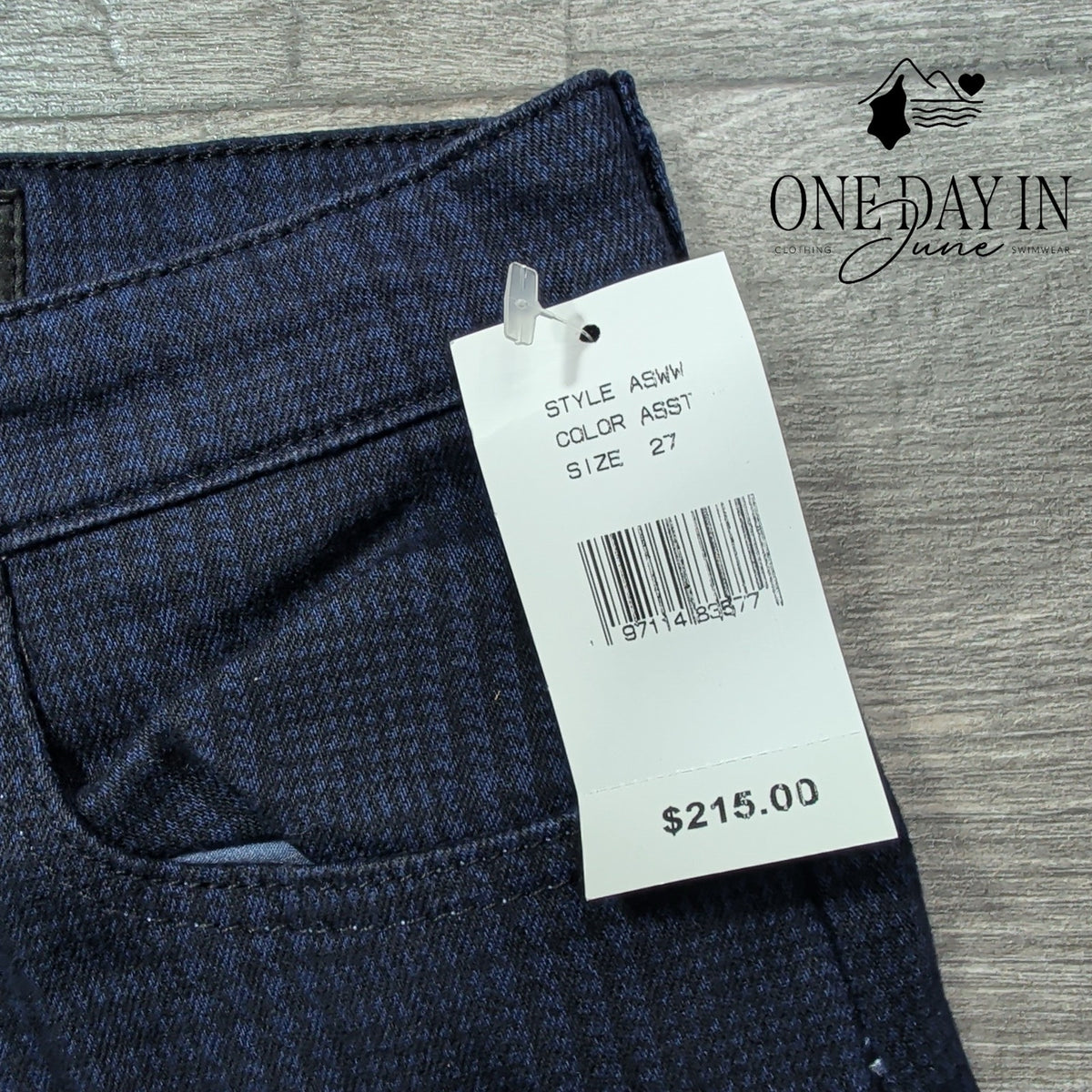 AG Adriano Goldschmied Wide Leg Crop Pants Navy Plaid NWT $215 Size 4 (27)